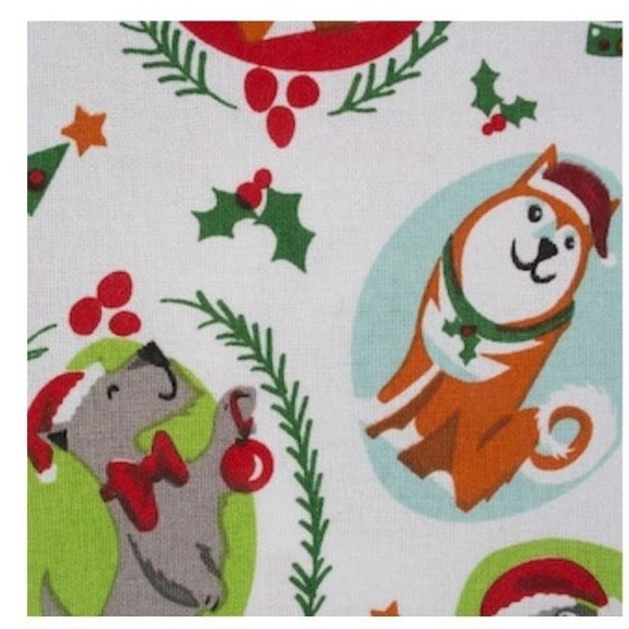 Set of 2 pairs of pet cat & dog Christmas Xmas holiday kitchen towels decor - Picture 5 of 12